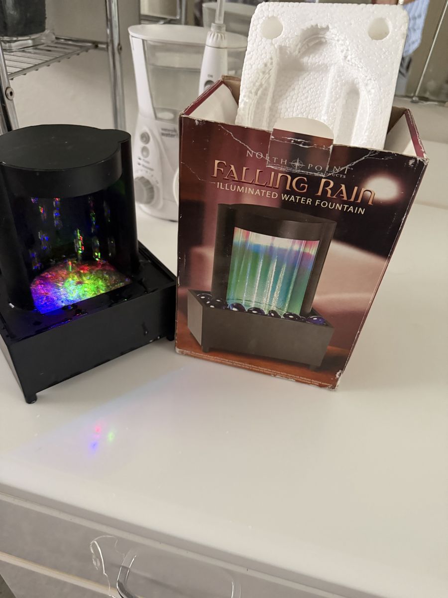 North Point Falling Rain Illuminated Water Fountain Color Changing LED Lights Decor