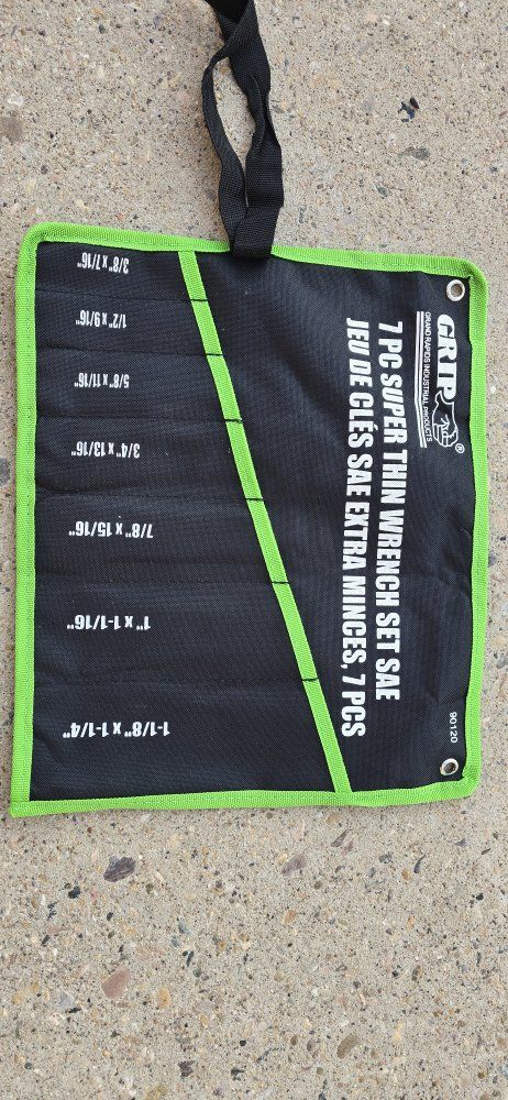 7 PC Super Wrench Set SAE Storage Pouch Organizer Tool Roll