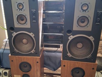 Kenwood 3-Way Floor Standing Speakers - Vintage Audio System Pair, Kenwood speakers, miscellaneous receivers, amps etc. $50.00.