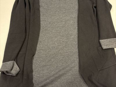 Apt. 9 Black & Gray Open Front Cardigan Sweater Size XXL