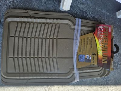 Kraco Premium Multi-Season All-Weather Car Floor Mats - Tan 4-Piece Set - New