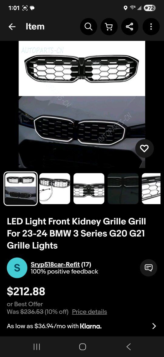 BMW grille with lights