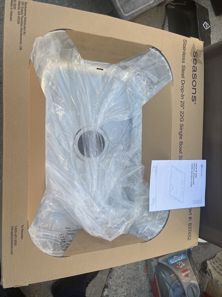 NEW SEASONS 25 INCH STEEL KITCHEN SINK