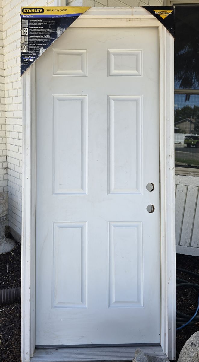 Stanley Steel Exterior Door + Frame - 32x80- Left-hand Hinged