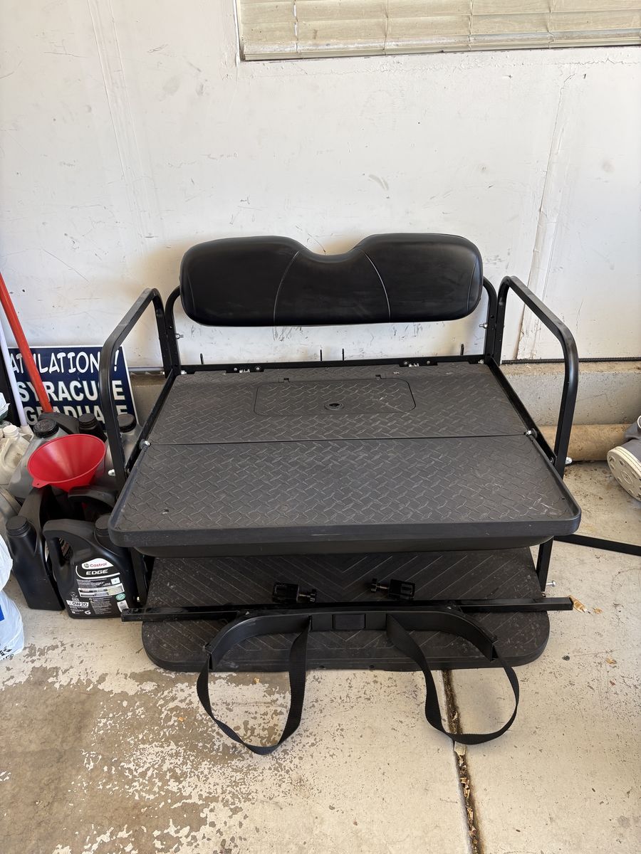 GTW Golf Cart Rear Flip Seat Assembly in Black