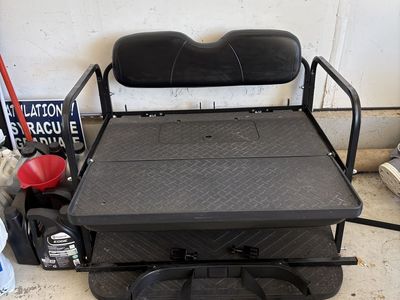 GTW Golf Cart Rear Flip Seat Assembly in Black