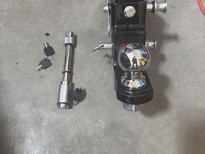 Adjustable Trailer Hitch with Ball Mount and Locking Pin