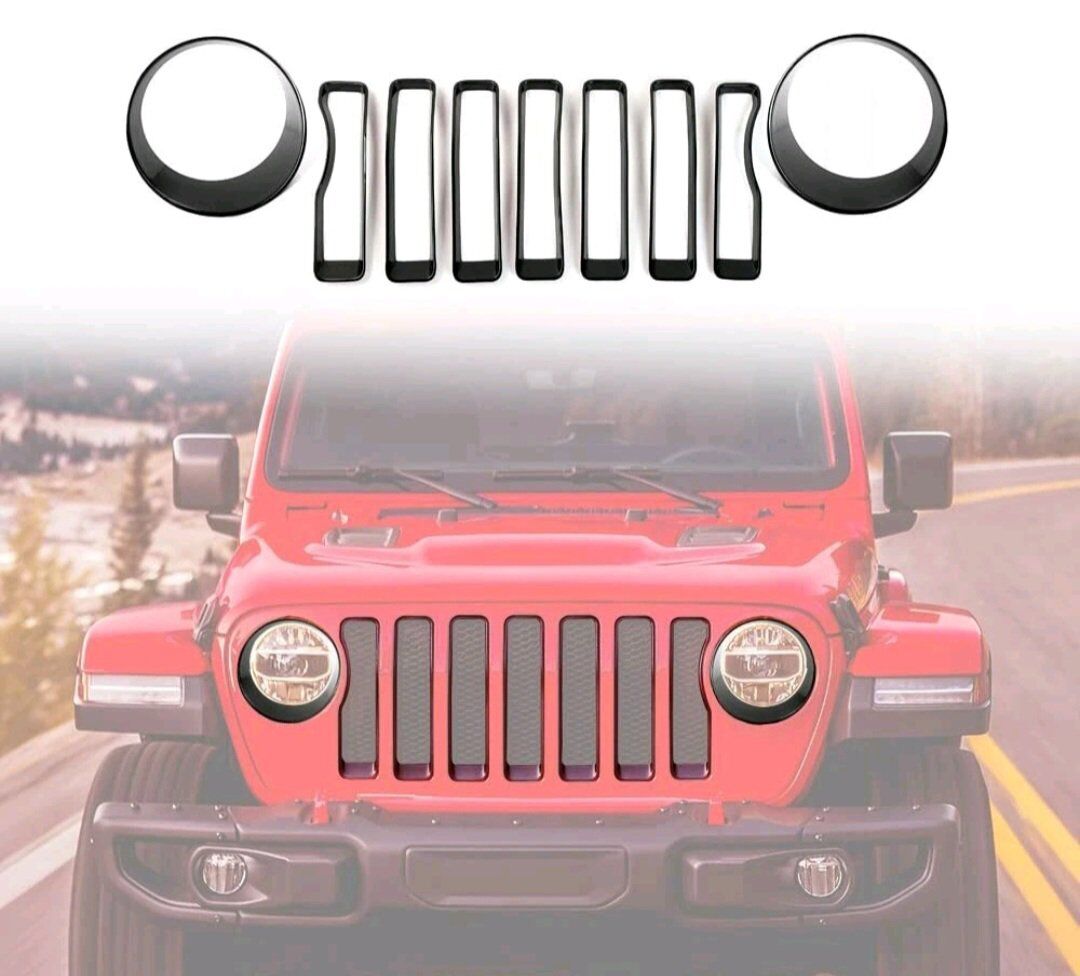 Jeep Wrangler Front Grille Insert Kit & Headlight