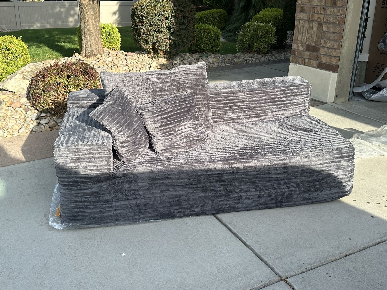 Gray Boneless Couch 