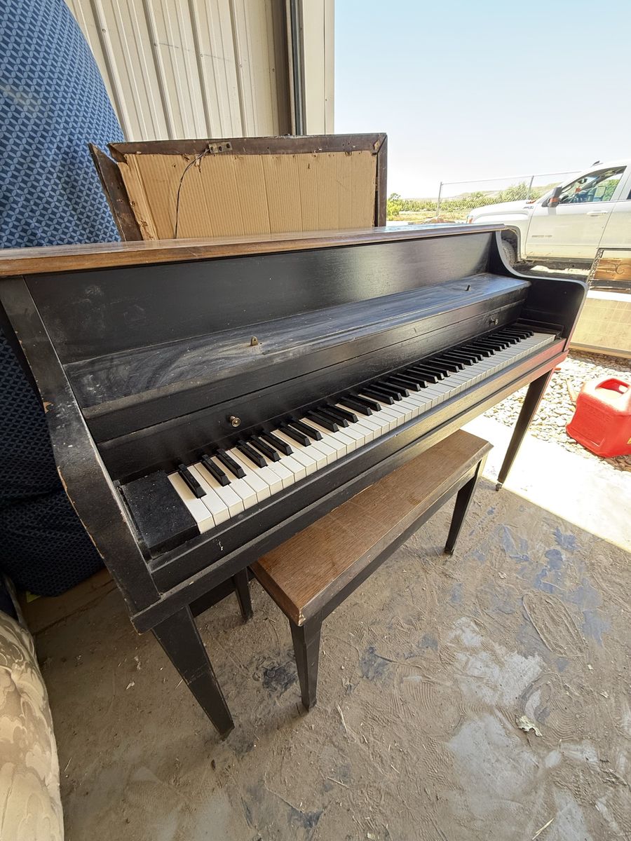 Black Upright Piano with Bench - Full Keyboard,