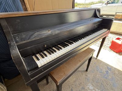 Black Upright Piano with Bench - Full Keyboard,