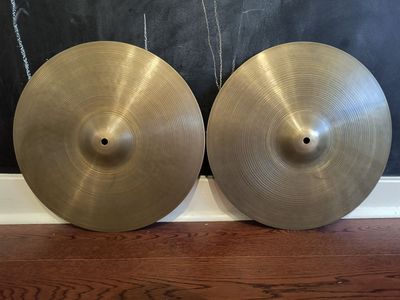 Vintage 1960s A Avedis Zildjian 15" Hi-hat Cymbals 1335g 1445g