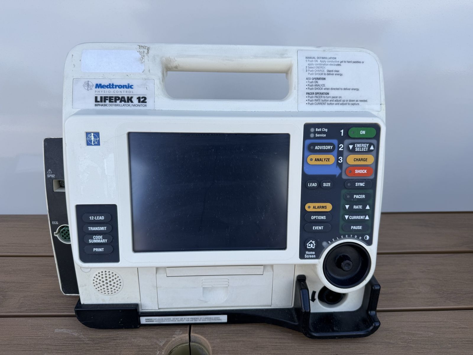 BROKEN Lifepak 12 Defibrillator/ Monitor For Parts