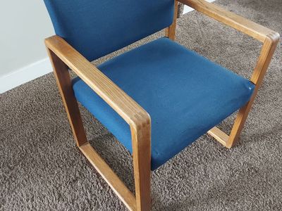 Blue Upholstered Chair - $15