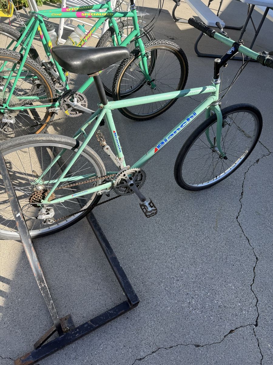 1986 Bianchi celeste green Mountain Bike - Medium Steel Frame, 26" Wheels, Shimano Deore