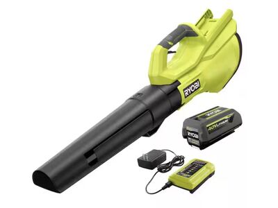RYOBI 40V 120 MPH 550 CFM Cordless Battery Leaf Blower With 4.0 Ah Battery and Charger