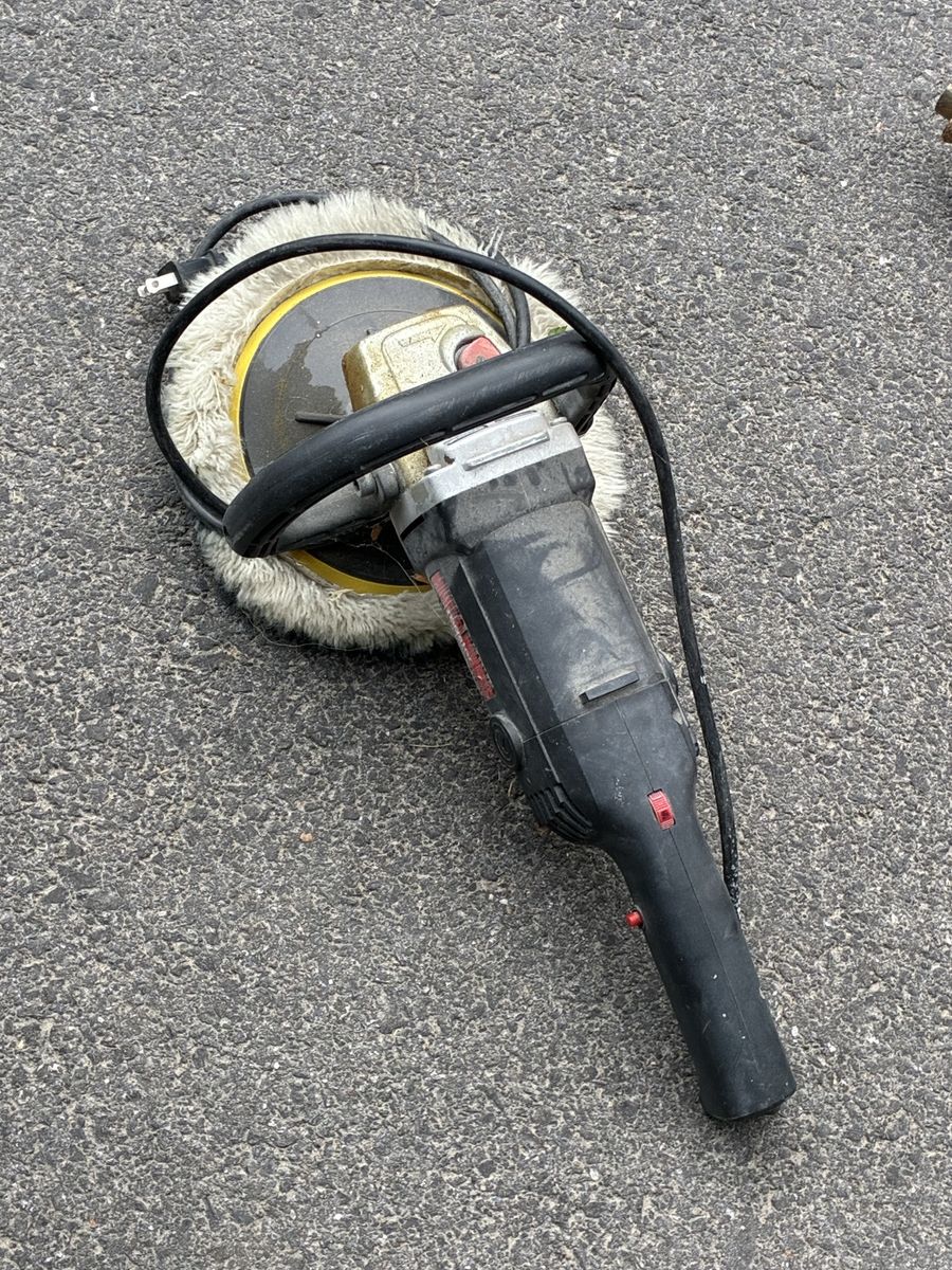 Vintage Corded Electric Rotary Polisher Buffer with Bonnet Pad