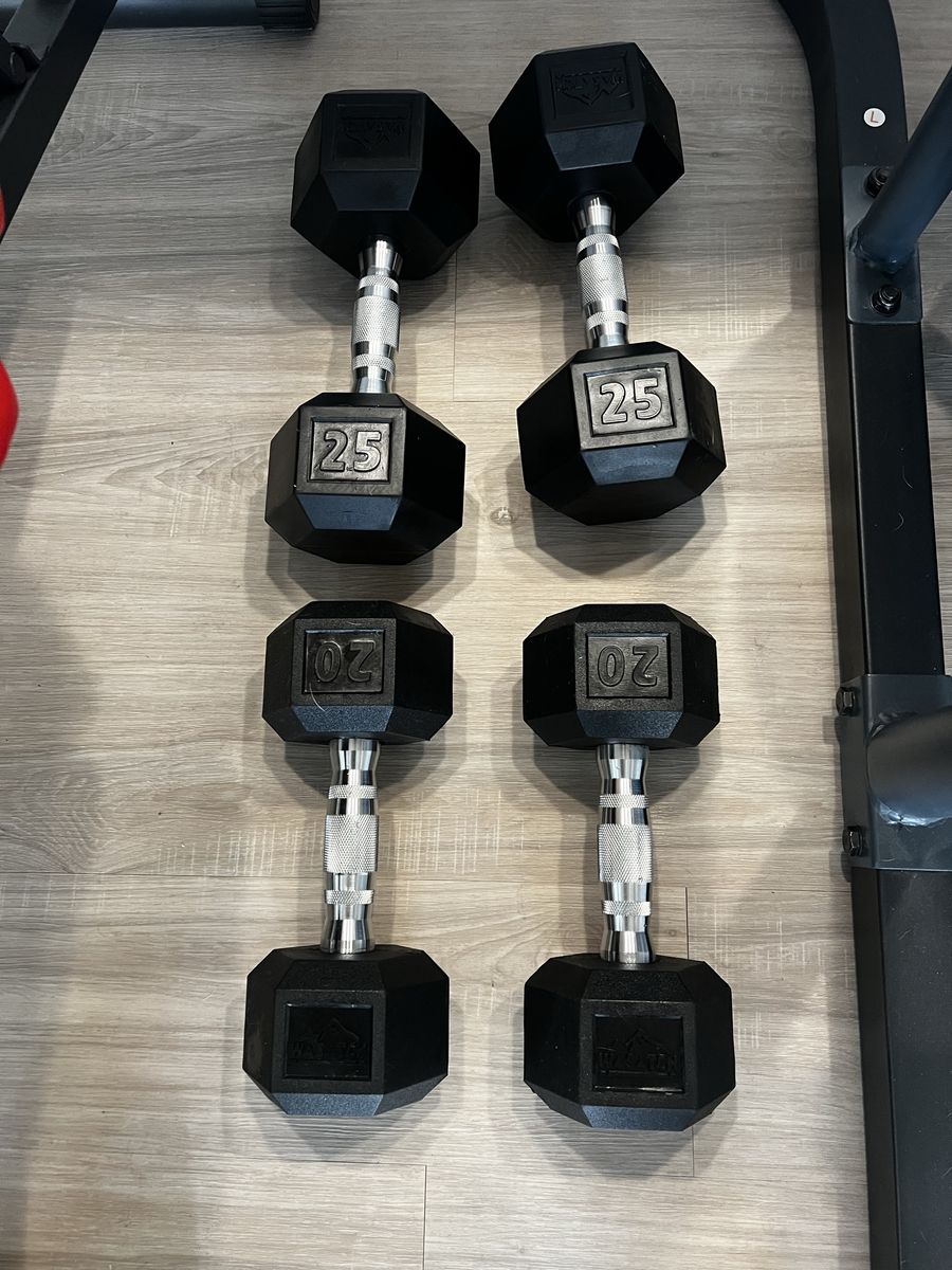 Hex dumbbell sets 25,20