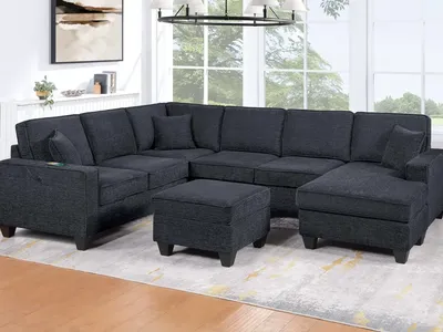 NEW XL SECTIONAL with OTTOMAN and PILLOWS - NEW IN BOX