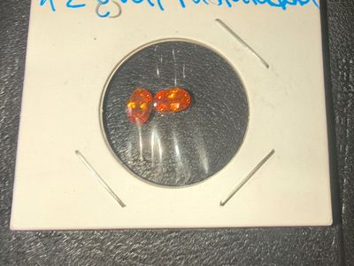 Natural Padparadscha Sapphire Gemstones - Pair Oval Cut Loose Stones.