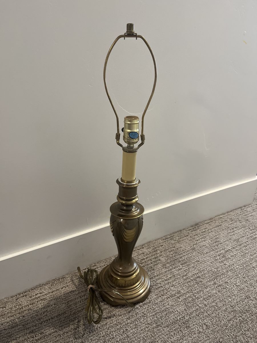 Vintage Brass Table Lamp Base - Ornate Design, Working Condition