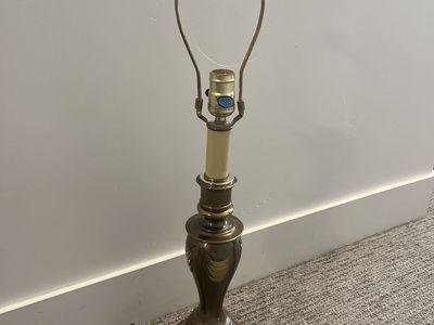 Vintage Brass Table Lamp Base - Ornate Design, Working Condition