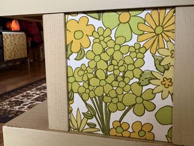 Vintage MCM Small Side Table Flower Power 2 Tier