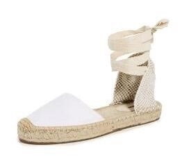 7/7.5W Lauren Lace-Up Espadrilles Oasis White
