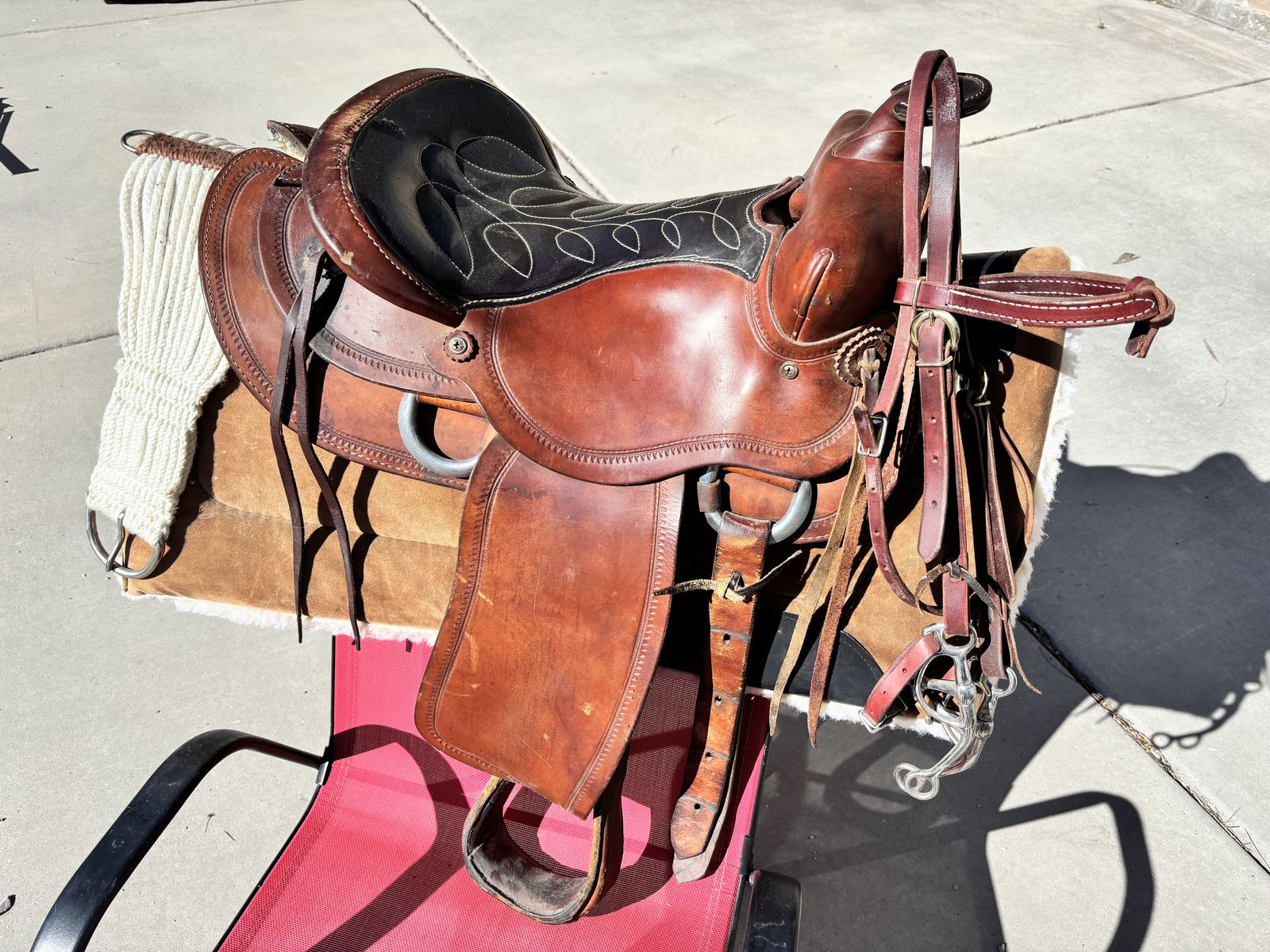 15” western saddle set