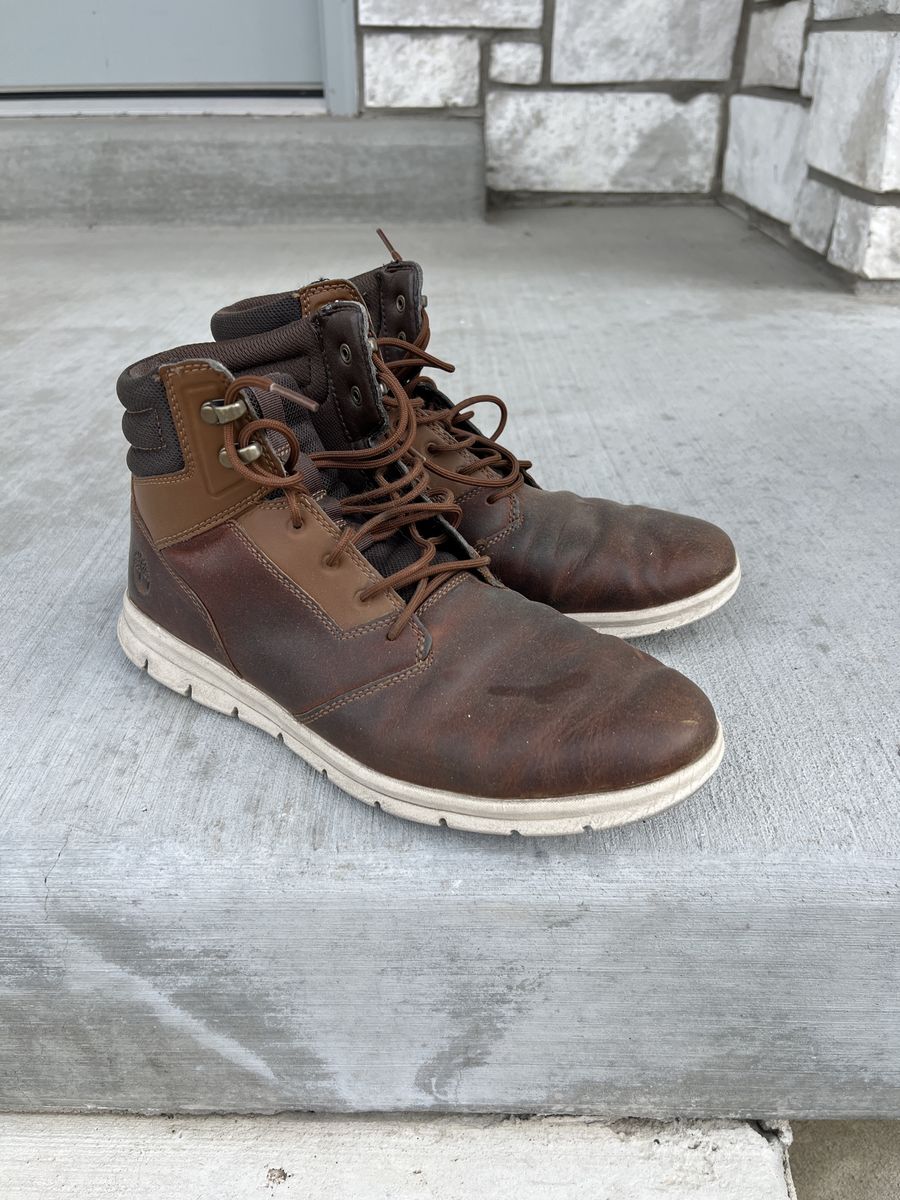 Timberland Men's Brown Leather Hoverlite Boots Size 10