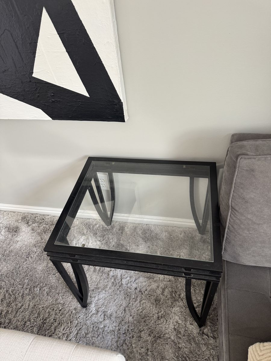 2 Side Tables - Metal & Glass