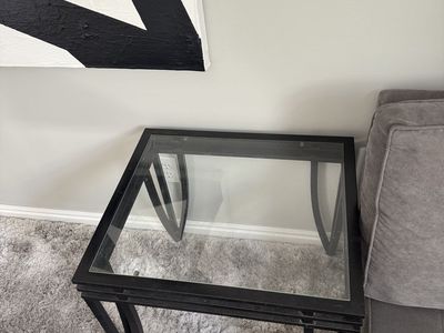 2 Side Tables - Metal & Glass