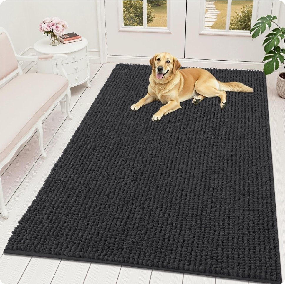 Dog Door Mat for Muddy Paws 59x35, Dark Gray