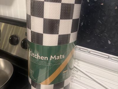 Black and White Checkered Anti-Fatigue Kitchen Mat