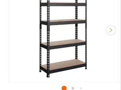 Black Label 5-Tier Powder-Coated Steel Storage Shelving Unit Matte Black 30W x 60H x 12D