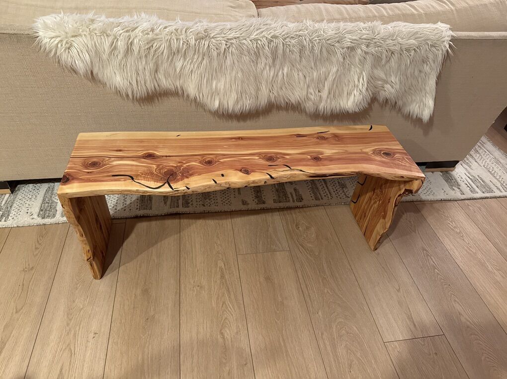Cedar Waterfall Live Edge Bench