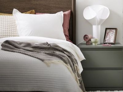 IKEA Askvoll 2-Drawer Nightstand Gray Bedside Table (only one)