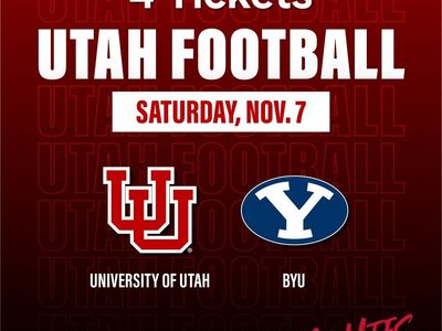 4 tickets - BYU Cougars vs University of Utah Utes Football - BIG 12 SHOWDOWN - Sat, Nov. 7