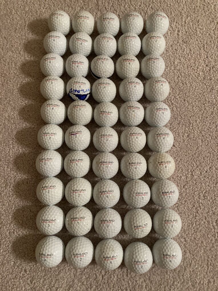 50 Kirkland Golf Balls VG-EXC $20