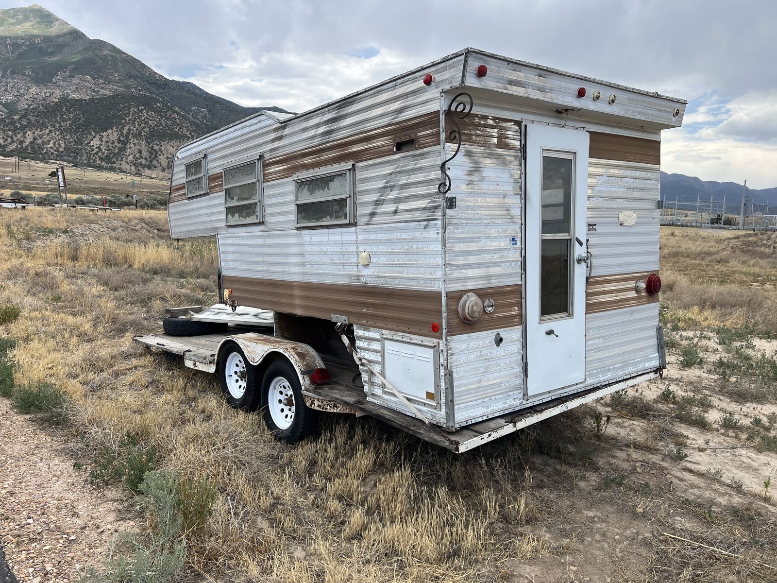 Truck Camper on Flatbed Trailer - New Tires