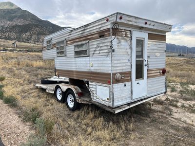 Truck Camper on Flatbed Trailer - New Tires
