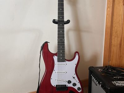 dark red guitar