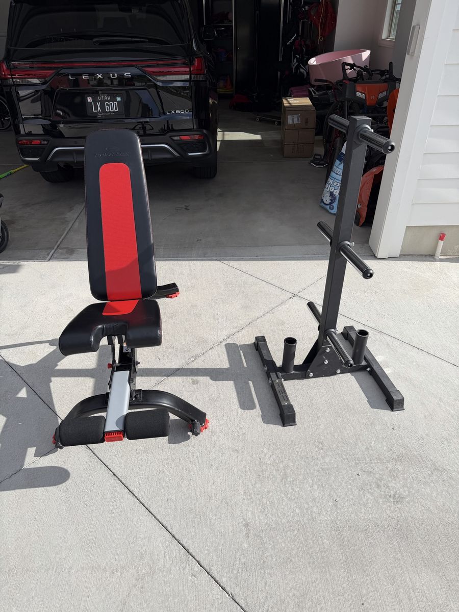 Bowflex adjustable bench optional: weight storage rack