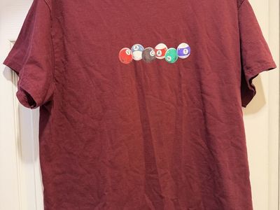 Pretty Vacant Maroon Billiard Ball Graphic T-Shirt Men's Size Large Short Sleeve - 100% Cotton