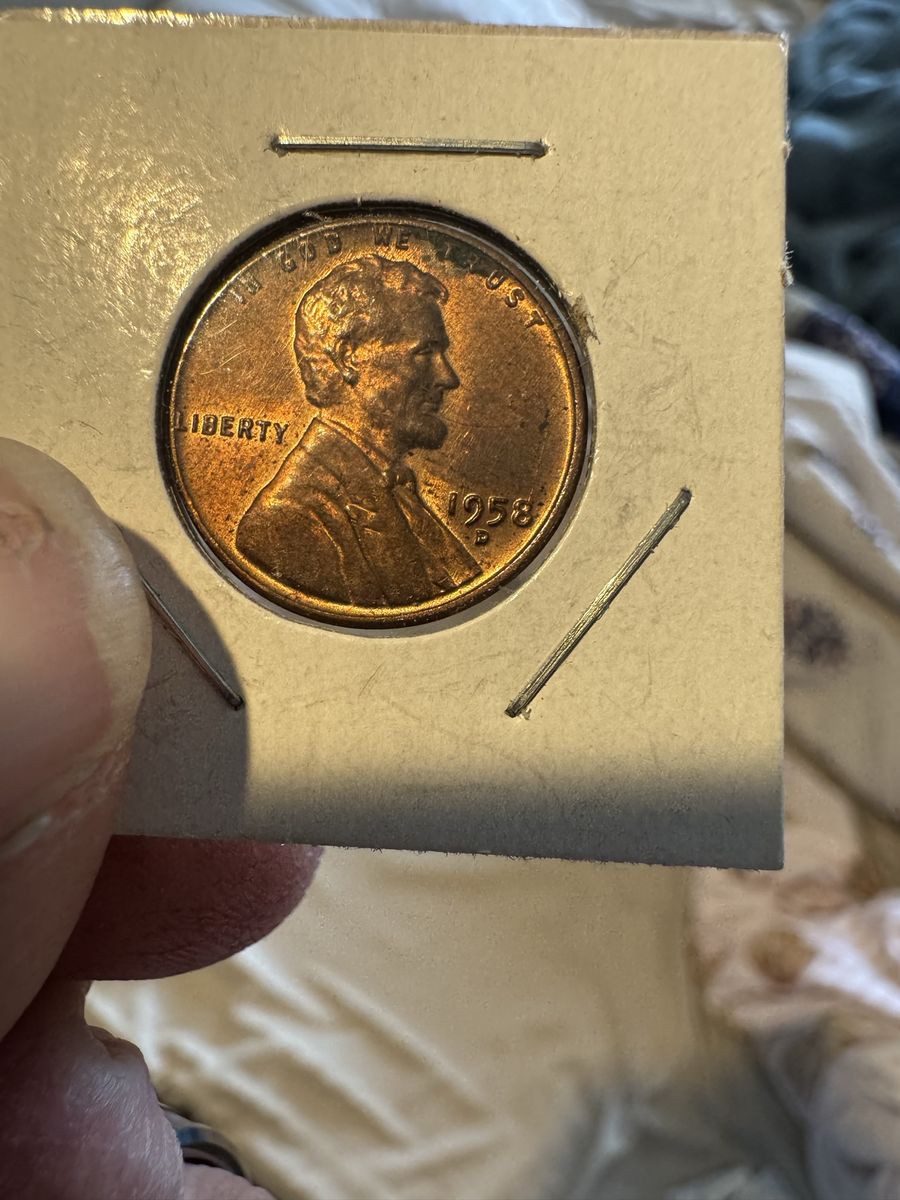 1958 Denver Mint red luster penny