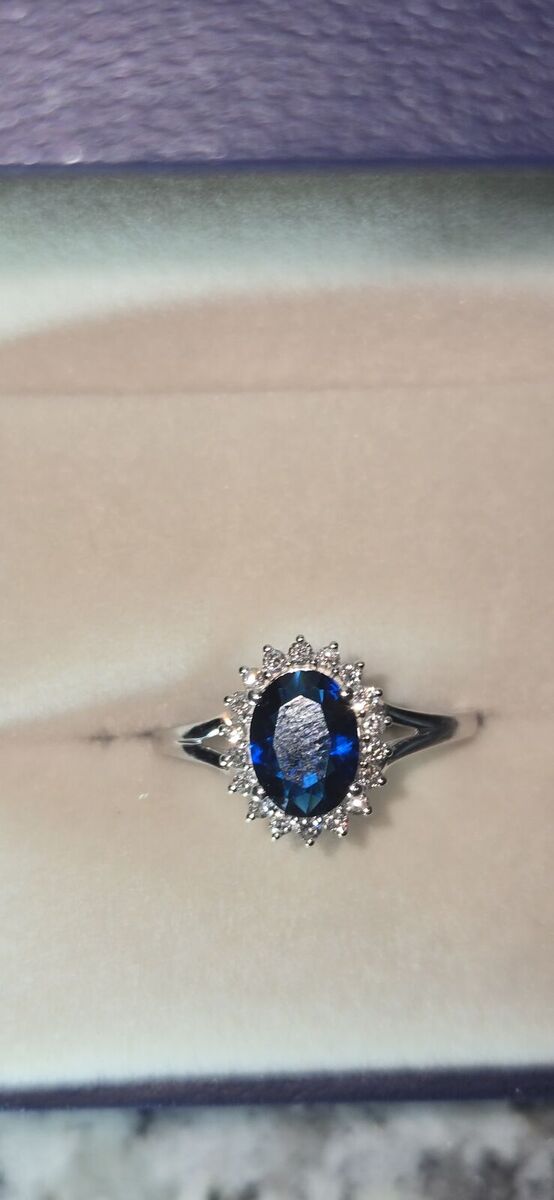 1.25 carat sapphire and diamond ring with appraisal.