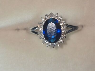 1.25 carat sapphire and diamond ring with appraisal.