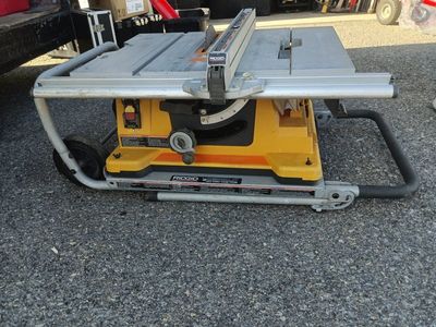 RIDGID Portable Table Saw with Wheeled Stand