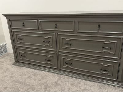 Large Gray Dresser with 7 Drawers