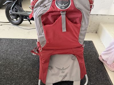 Osprey Poco Plus Child Carrier Red Gray Hiking Backpack